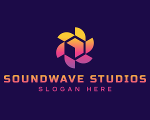 Pinwheel Digital Cube logo design