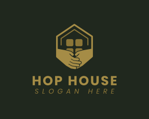 Hexagon House Hands logo design