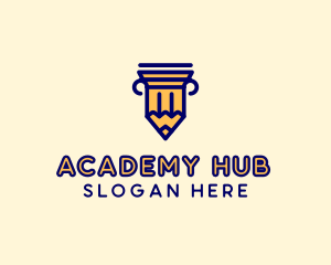 Pencil Pillar School logo design