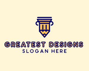 Pencil Pillar School logo design