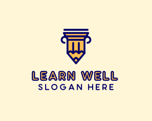 Pencil Pillar School logo design