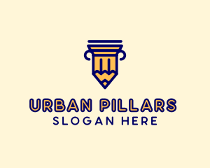 Pencil Pillar School logo design