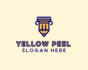 Pencil Pillar School logo design