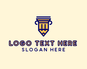 School - Pencil Pillar School logo design