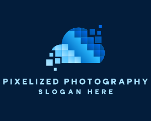 Digital Cloud Pixel logo design