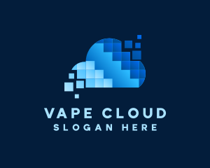 Digital Cloud Pixel logo design