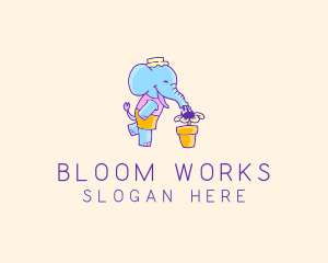 Elephant Flower Gardening logo design