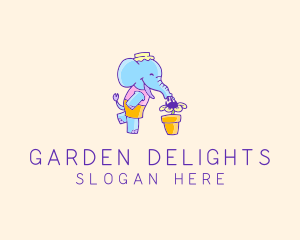 Elephant Flower Gardening logo design