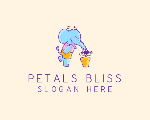 Elephant Flower Gardening logo design