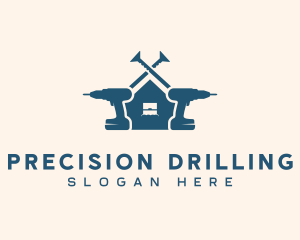 Carpentry Drill Power Tool logo design