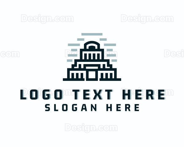 Mayan Pyramid Temple Logo