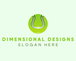 Green 3D Tennis Ball logo design