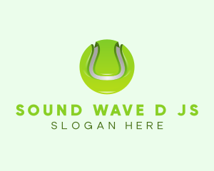 Green 3D Tennis Ball logo design