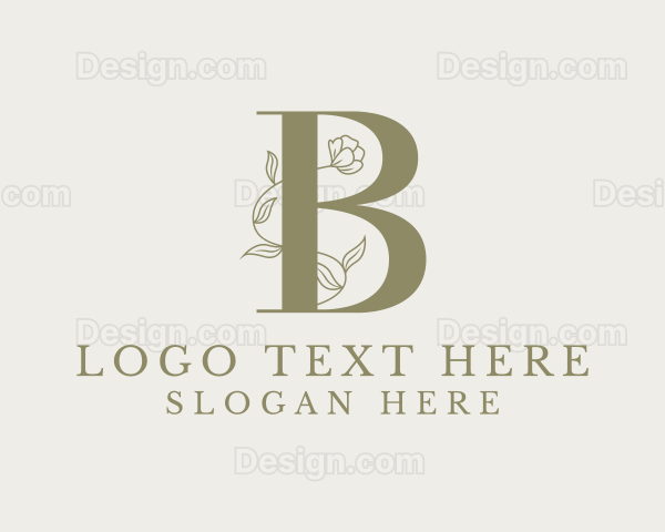 Floral Nature Garden Letter B Logo