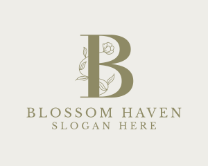 Floral Nature Garden Letter B logo design