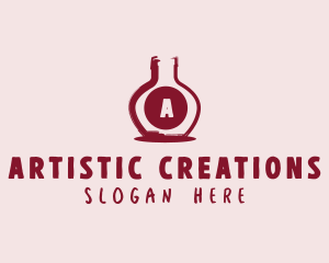 Wine Bottle Distillery logo design