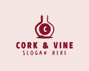 Wine Bottle Distillery logo design