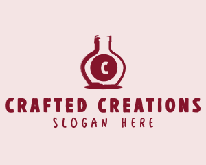 Wine Bottle Distillery logo design