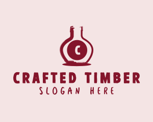 Wine Bottle Distillery logo design