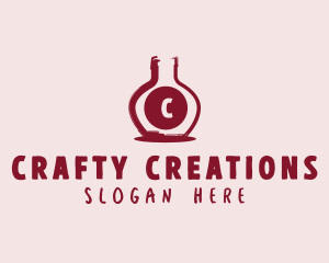 Wine Bottle Distillery logo design