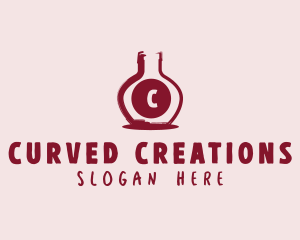 Wine Bottle Distillery logo design