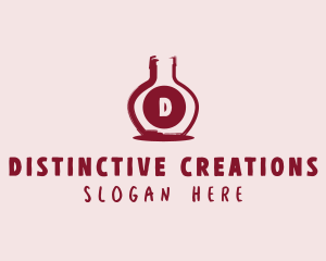 Wine Bottle Distillery logo design