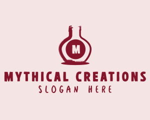 Wine Bottle Distillery logo design