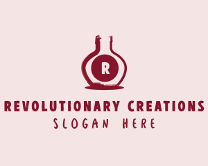 Wine Bottle Distillery logo design