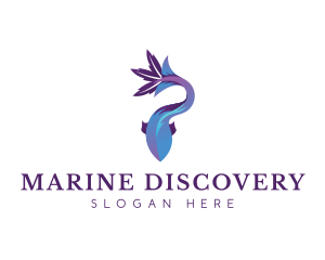 Blue Marine Fish logo design