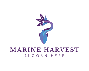 Blue Marine Fish logo design