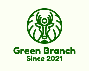 Green Forest Deer Branch logo design