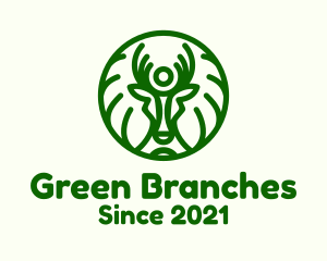 Green Forest Deer Branch logo design