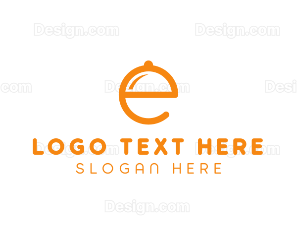 Orange Cloche Letter E Logo