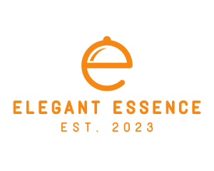 Orange Cloche Letter E logo design