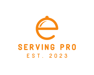 Orange Cloche Letter E logo