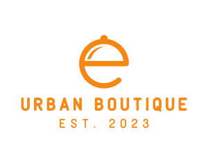 Orange Cloche Letter E logo