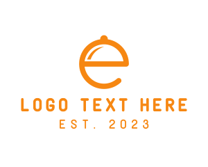 Letter - Orange Cloche Letter E logo design