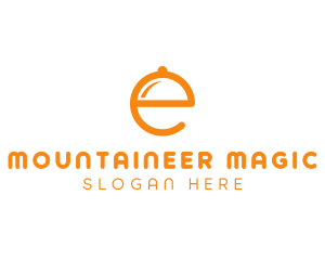 Orange Cloche Letter E Logo