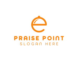 Orange Cloche Letter E Logo