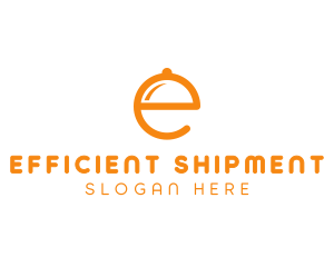 Orange Cloche Letter E logo design