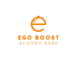 Orange Cloche Letter E logo design