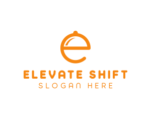 Orange Cloche Letter E logo design