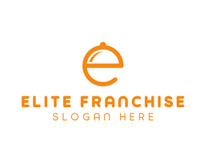 Orange Cloche Letter E logo design