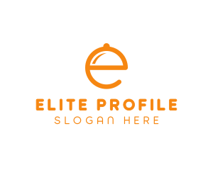 Orange Cloche Letter E logo design