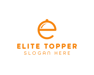 Orange Cloche Letter E logo design