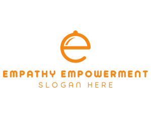 Orange Cloche Letter E logo design