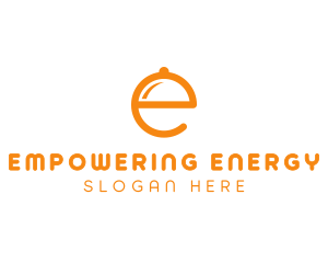 Orange Cloche Letter E logo design