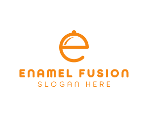 Orange Cloche Letter E logo design