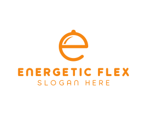 Orange Cloche Letter E logo design