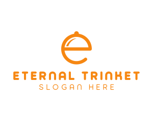 Orange Cloche Letter E logo design